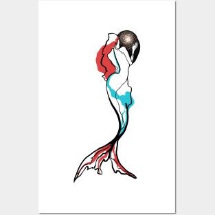 Single Line - Mermaid Posters and Art